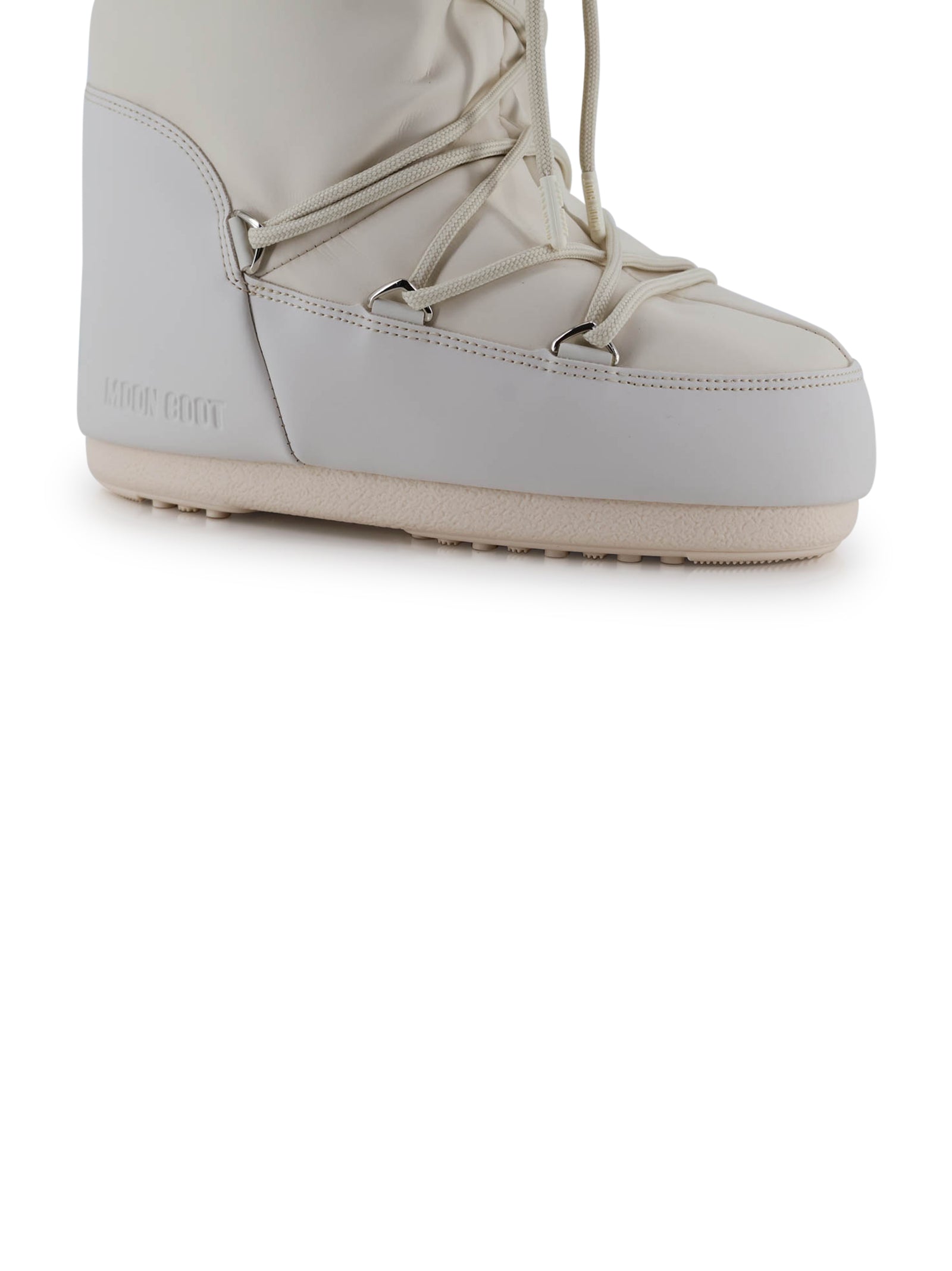 Moon Boot Flat Shoes Cream Poliestere