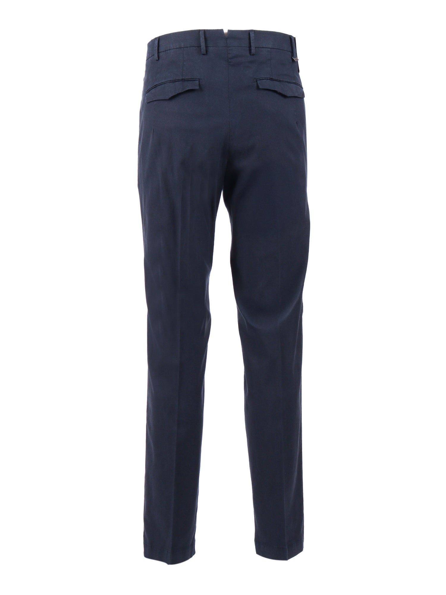 Master, Flat Front, Diagonal Pockets, Flap Back Finished B. Blue Lyocel Cotton Elastane Pant