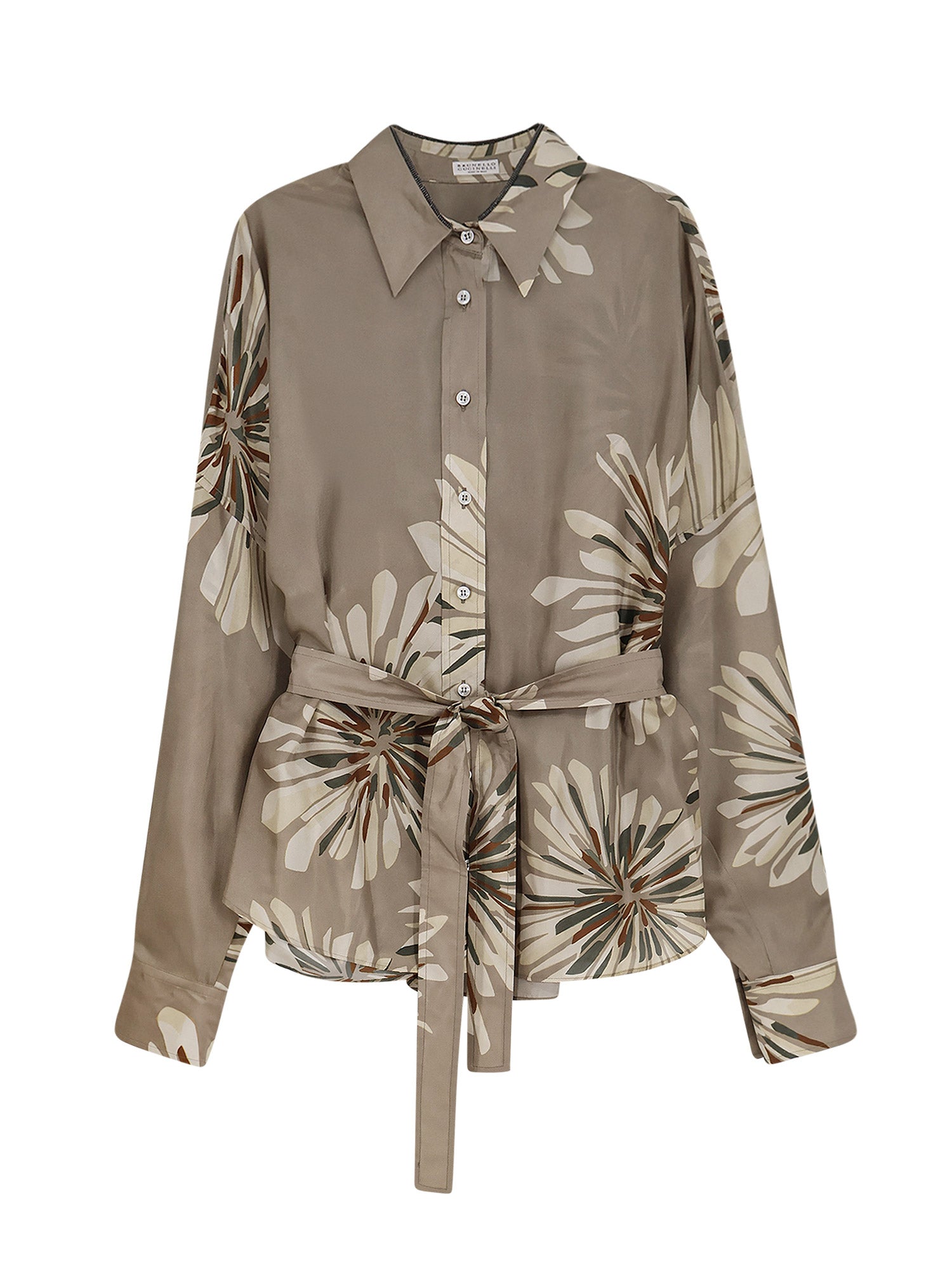Brunello Cucinelli Shirts Kaki Seta