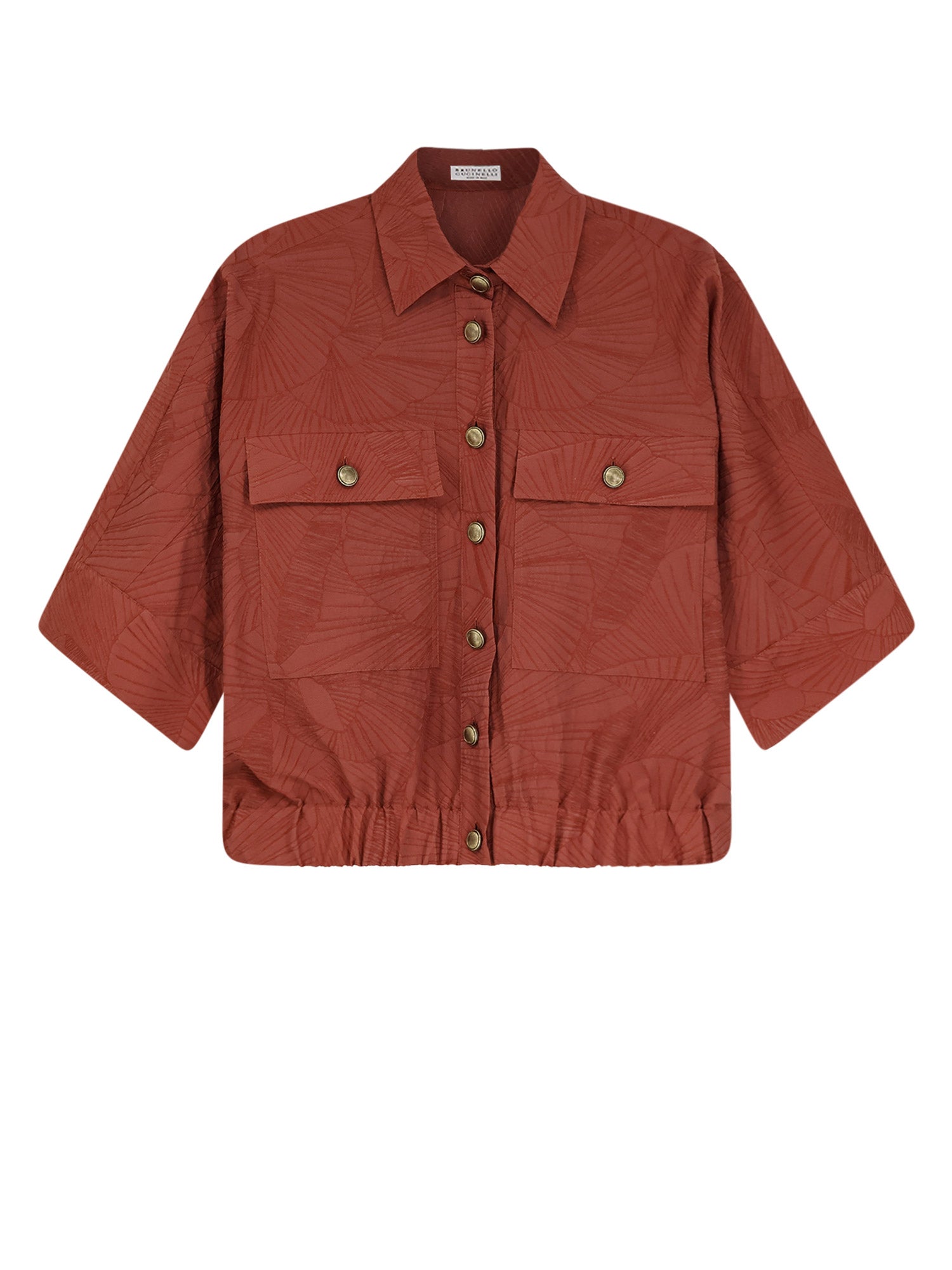 Brunello Cucinelli Shirts Orangeflame Cotone Poliammide