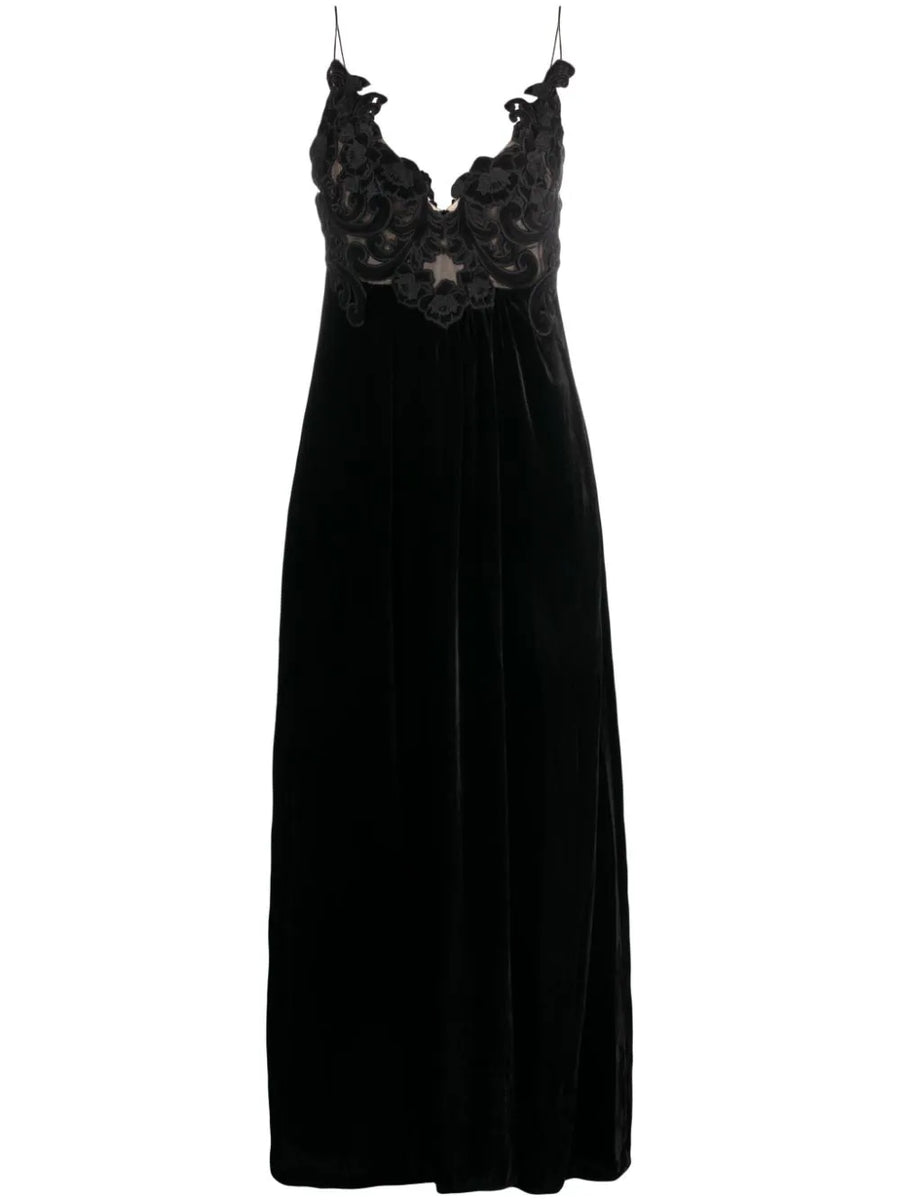 Zimmermann Silk blend velvet with polyester dress in black