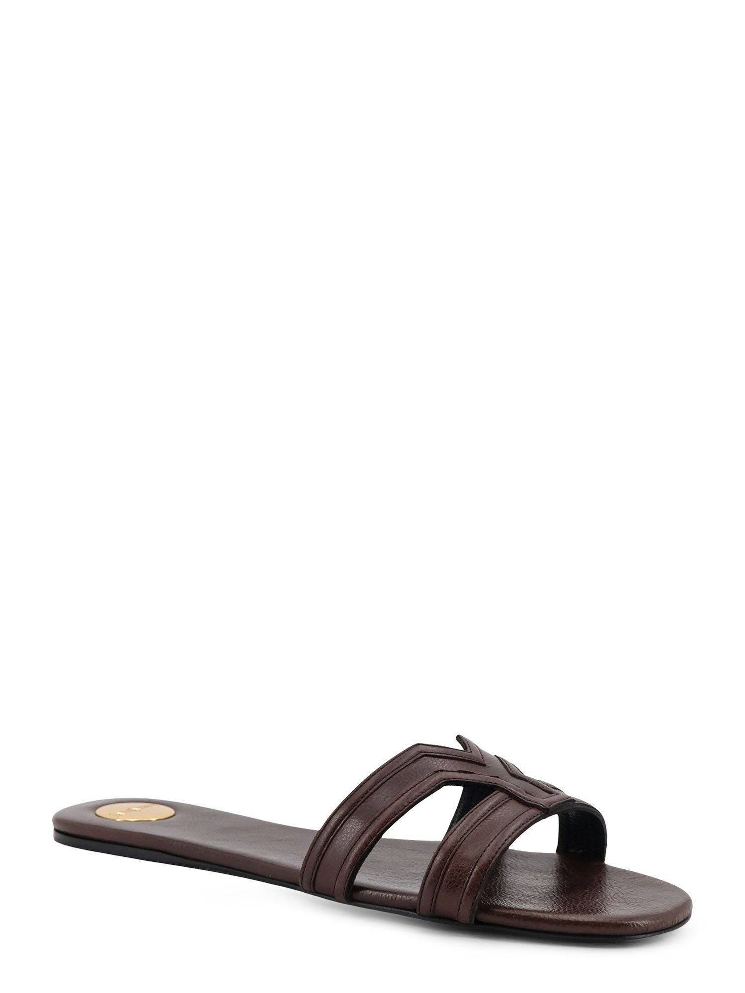 Saint Laurent Sandals Paris Brown Pelle