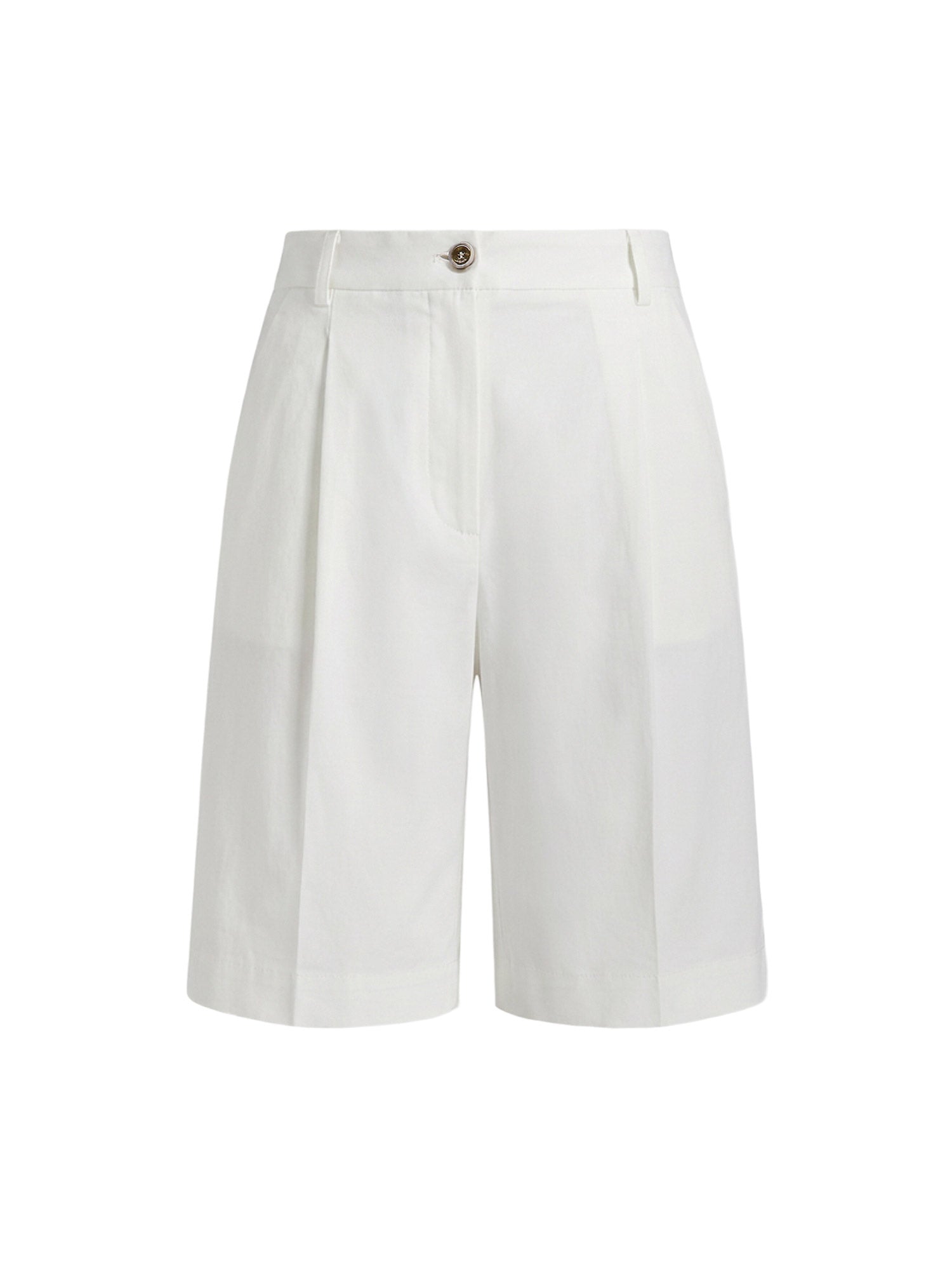 Pinko Shorts White Lino Viscosa Elastan