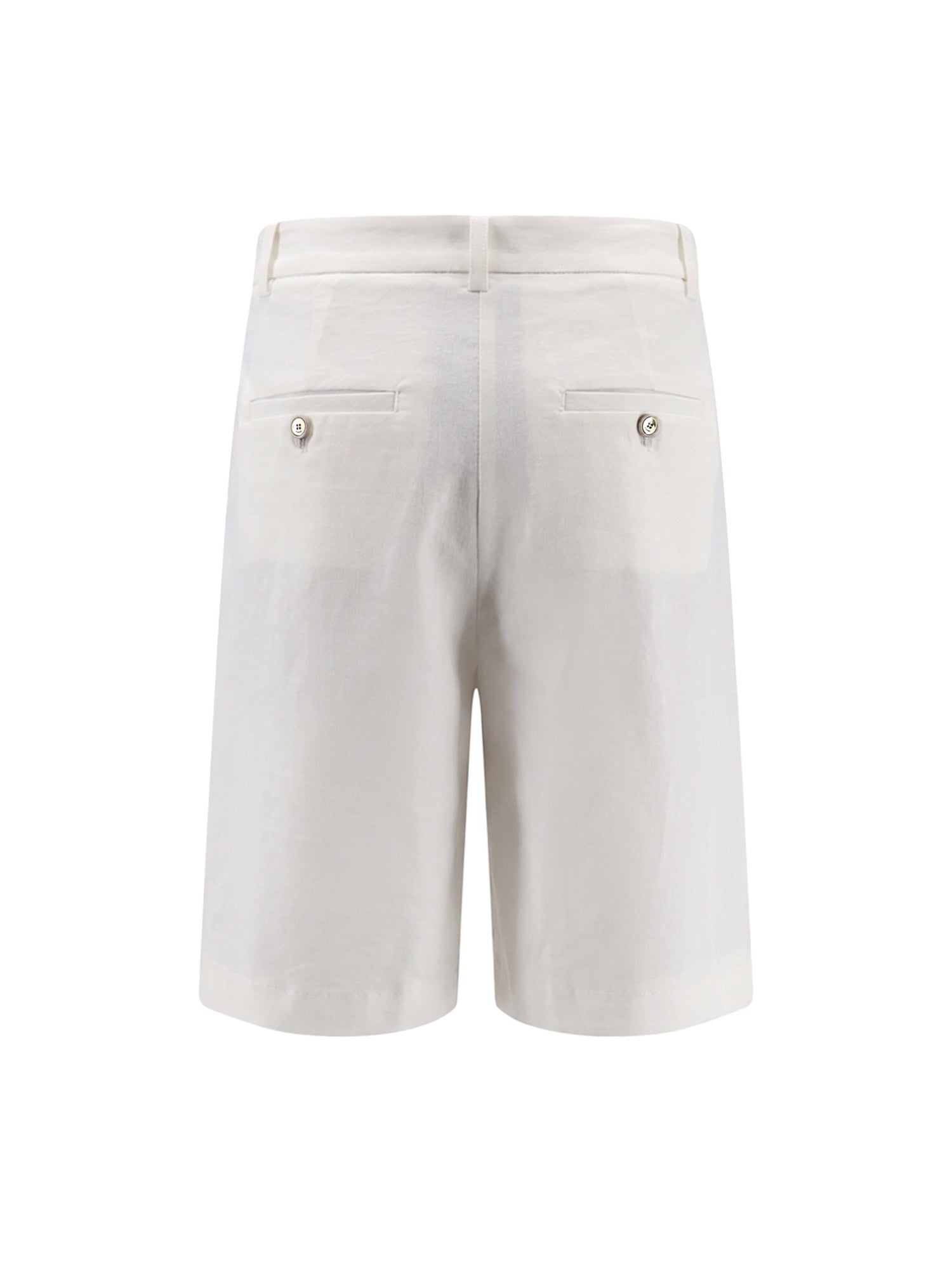 Pinko Shorts White Lino Viscosa Elastan