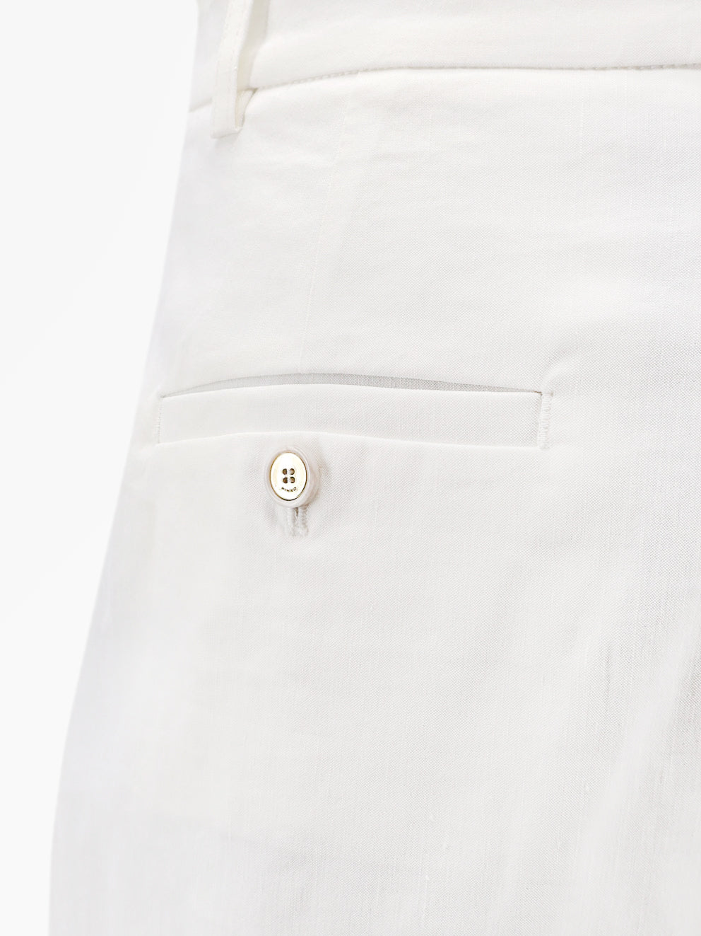 Pinko Shorts White Lino Viscosa Elastan