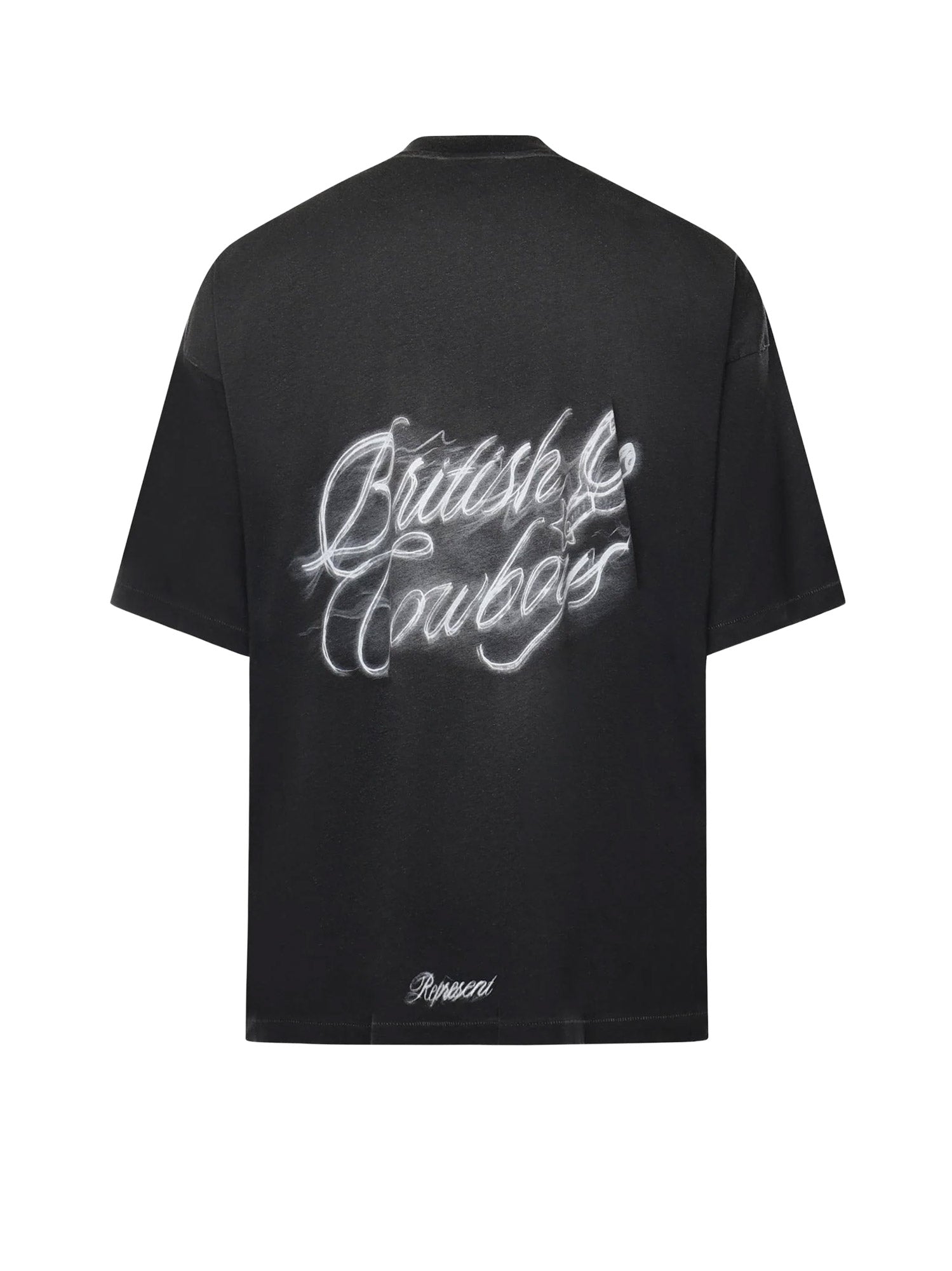 Represent T-shirts and Polos Stained Black Cotone Organico