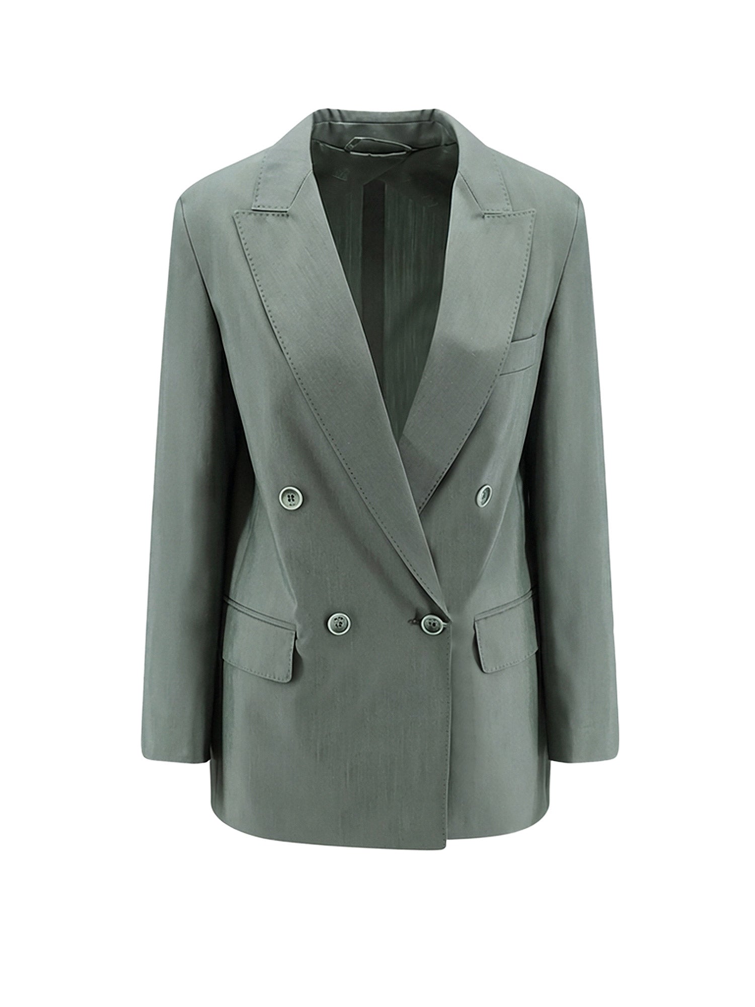 Max Mara Clothing Verde Scuro Lana Vergine Seta