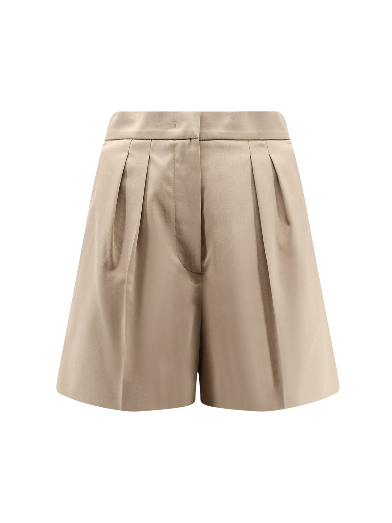 Max Mara Shorts Verde Kaki Cotone