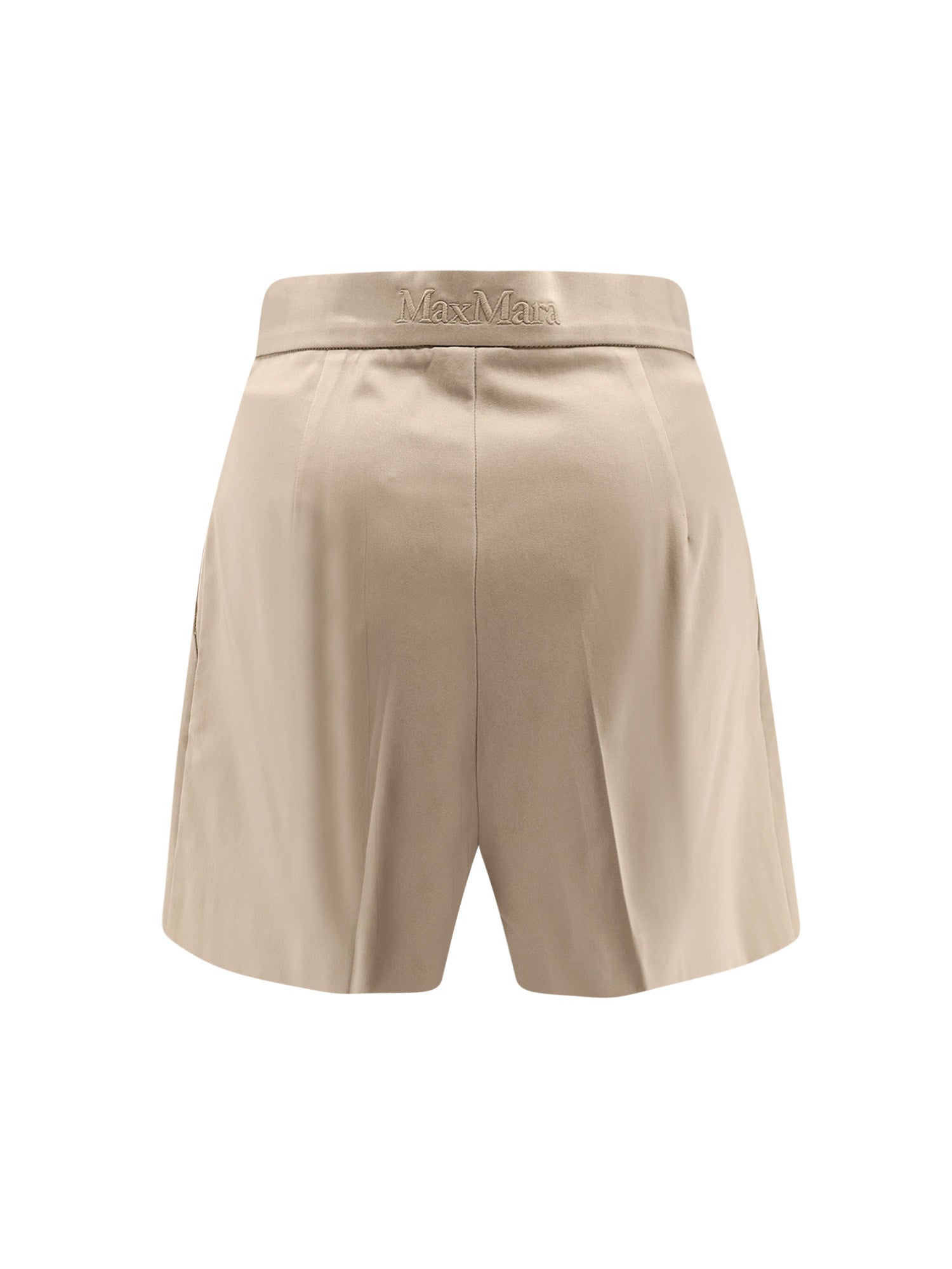 Max Mara Shorts Verde Kaki Cotone