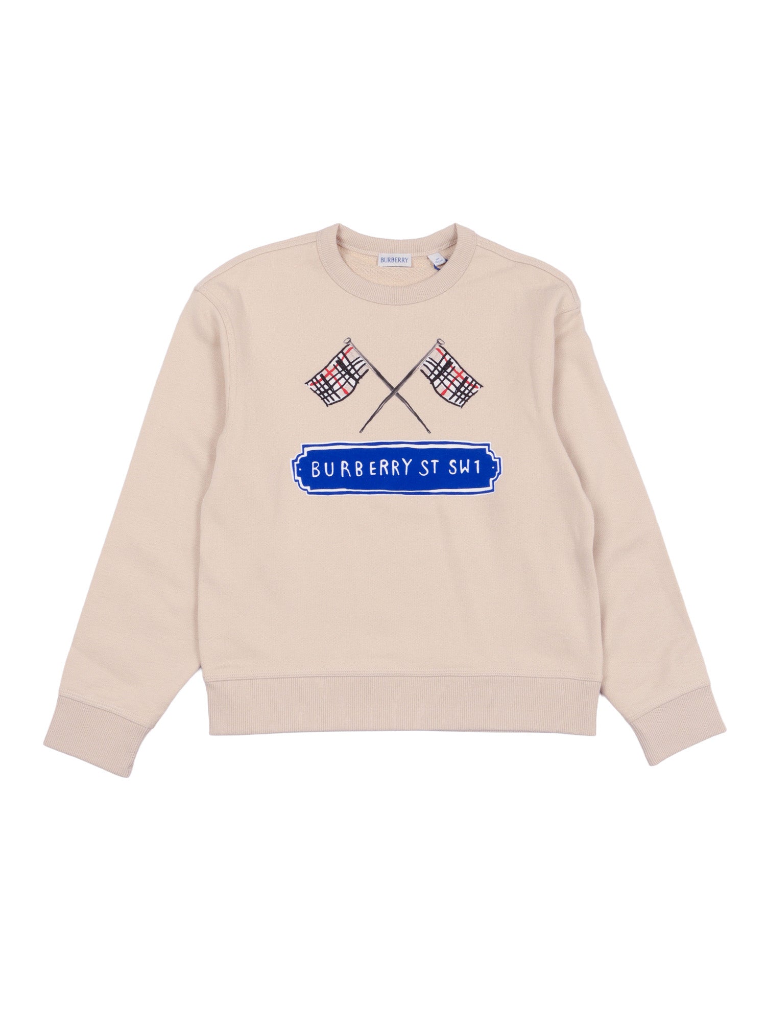 Kid Boy Sweaters White Cotton Crewneck