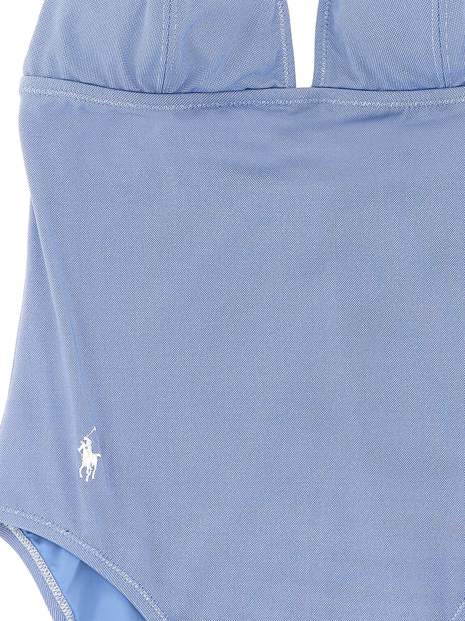 Polo One-Piece Swimsuit Light Blue Nylon Polyester Elastane Beachwear