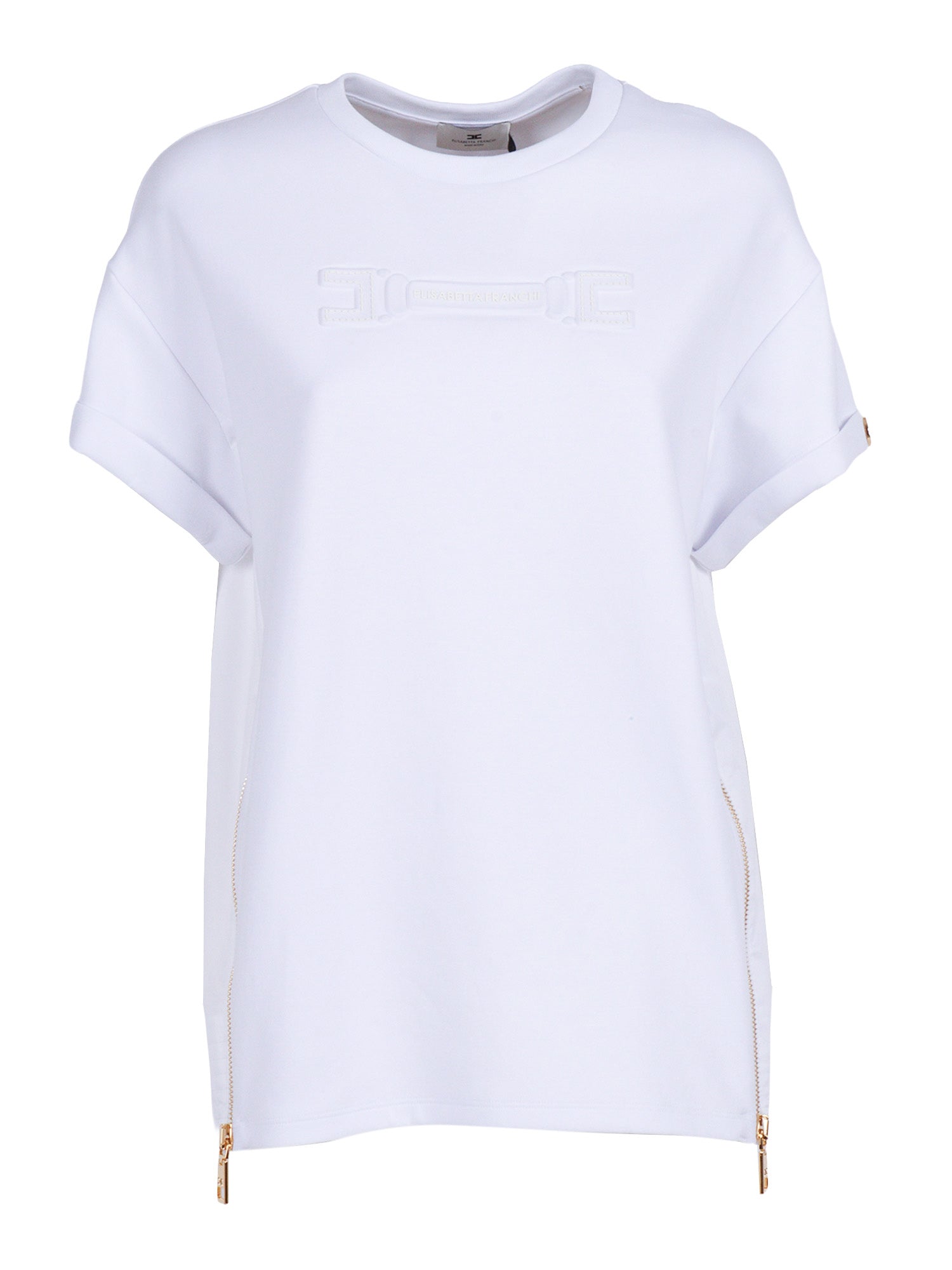 SWEATER White Cotton Polyamide Elastane
