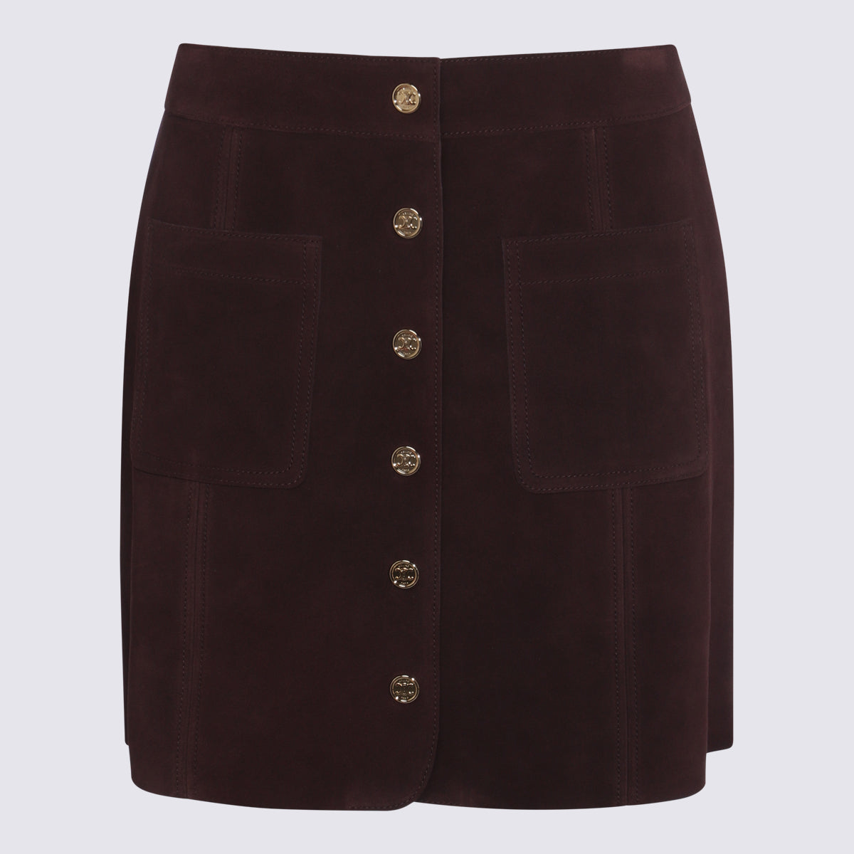 Céline Skirts Brown Suede Calf Leather