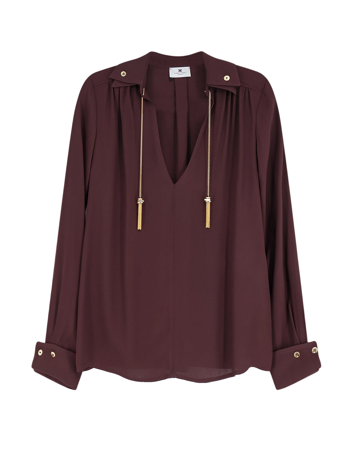 Elisabetta Franchi Shirts Brown Viscosa
