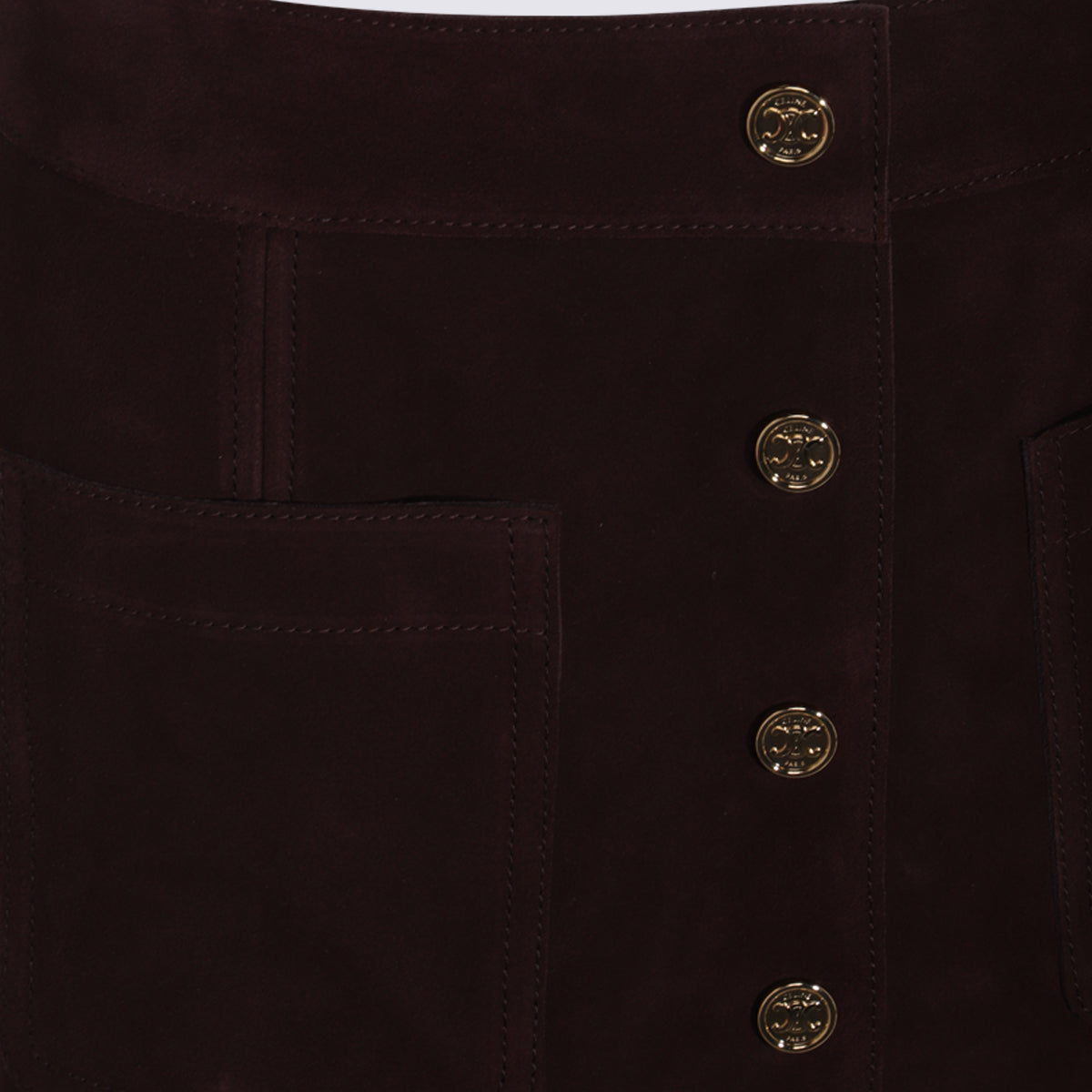 Céline Skirts Brown Suede Calf Leather