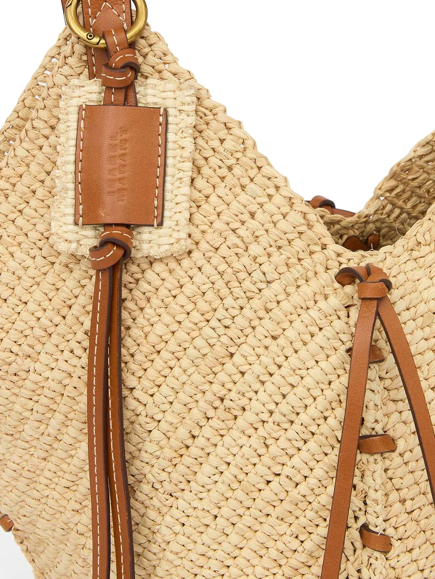 Isabel Marant Bags Natural Cognac Rafia/pelle