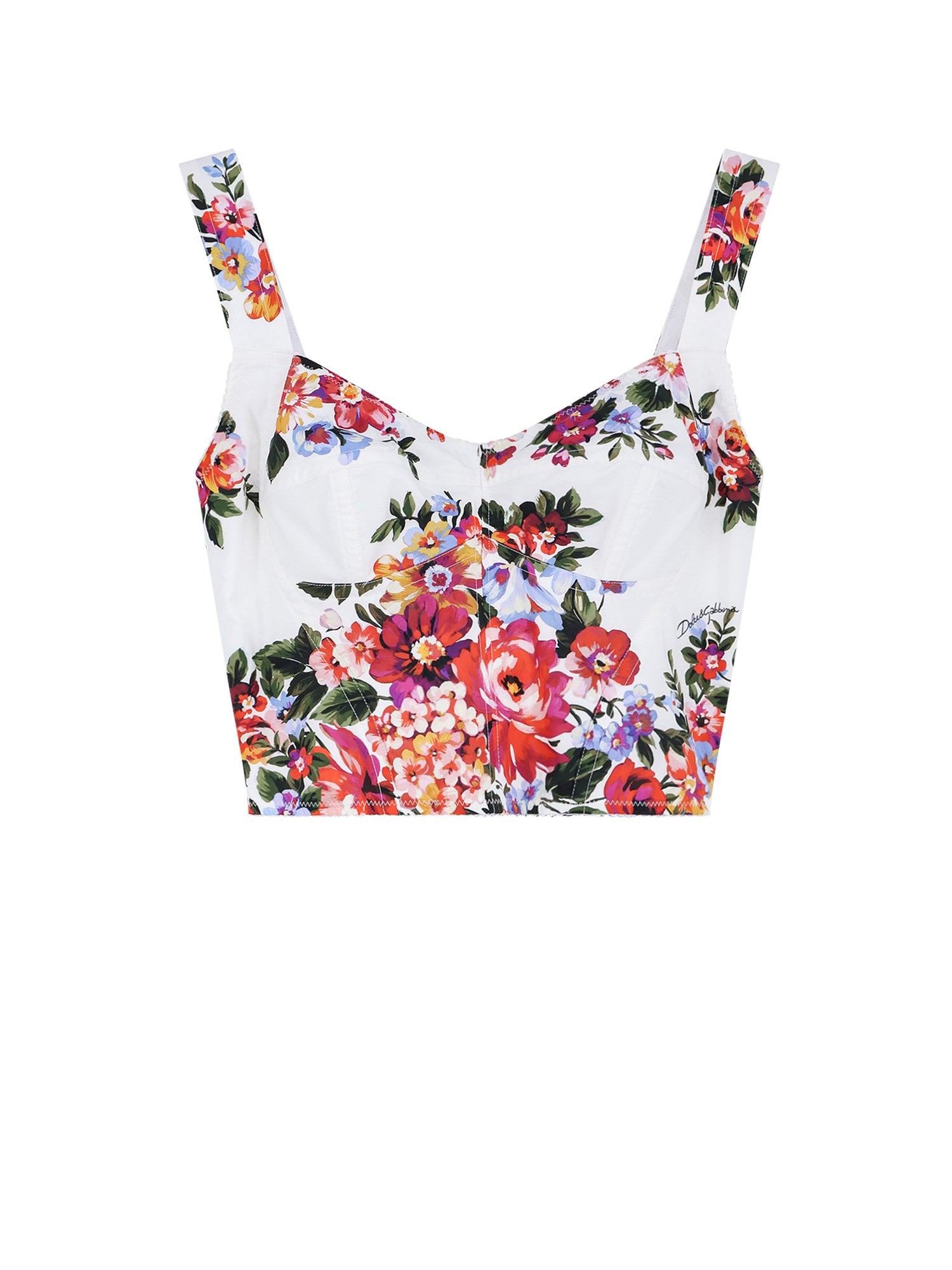 Dolce & Gabbana T-shirts and Polos Mazzfiori Bianco Cotone Nylon Elastan