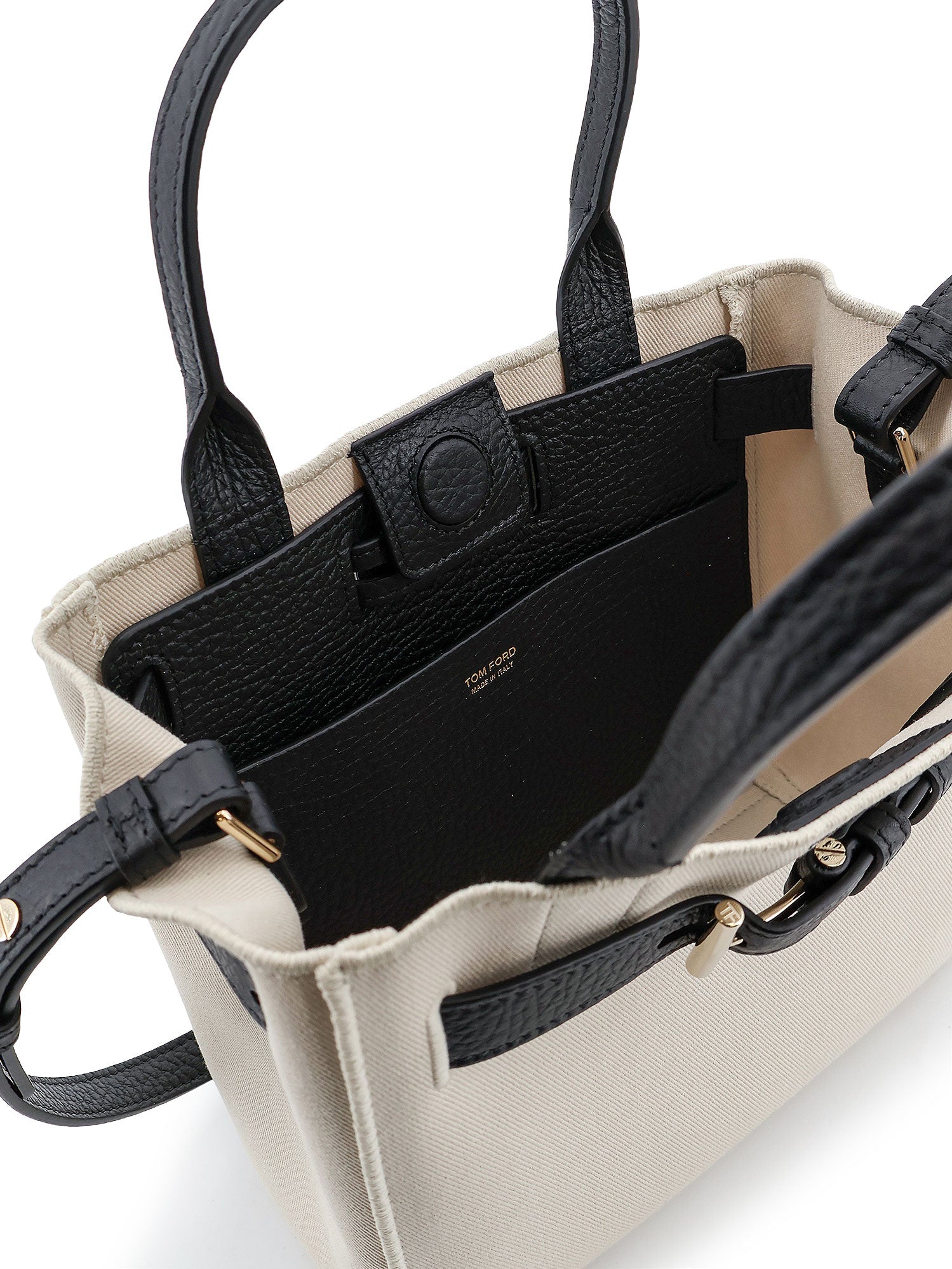Tom Ford Bags Ecrublack Canvas/pelle