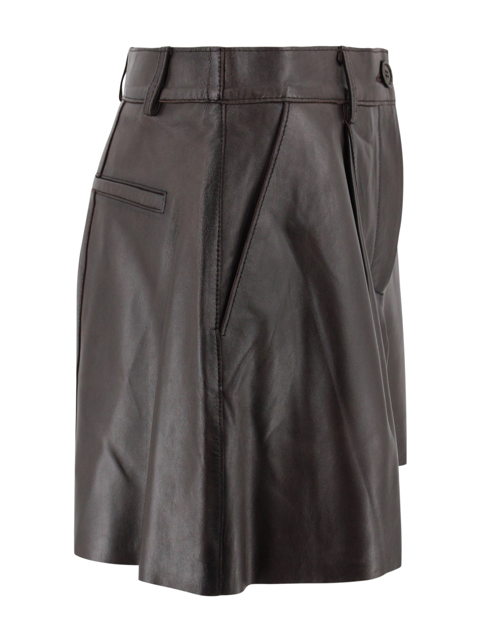 Parosh Shorts Testa Di Moro Lamb Leather
