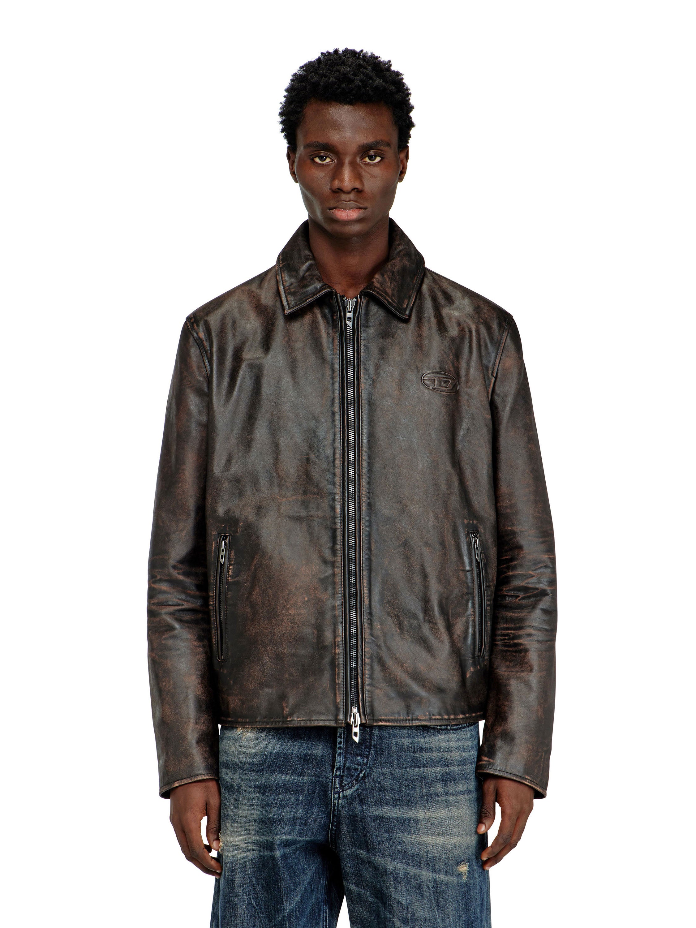Diesel Jackets Brown Pelle