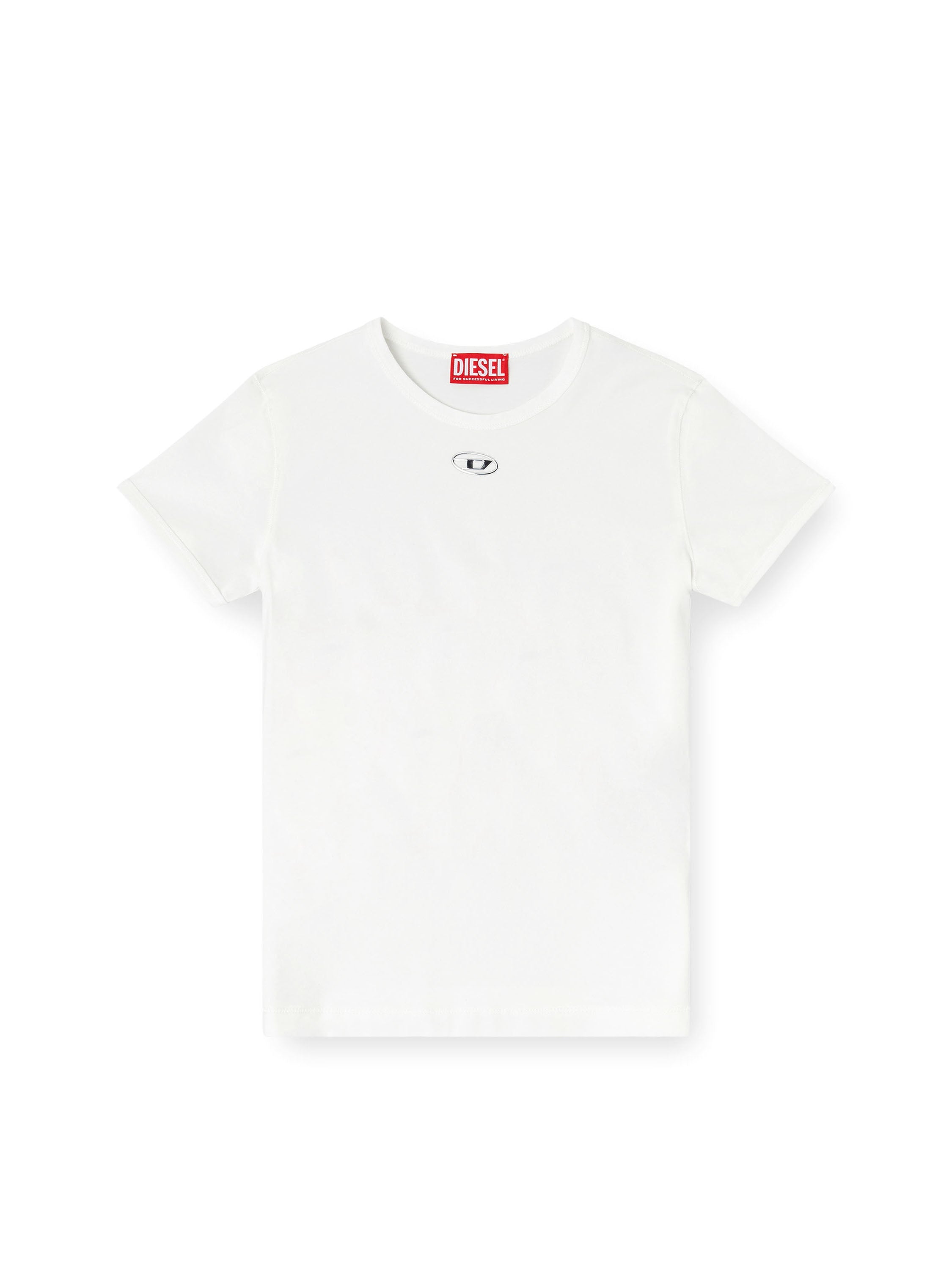 Diesel T-shirts and Polos White Cotone Elastan