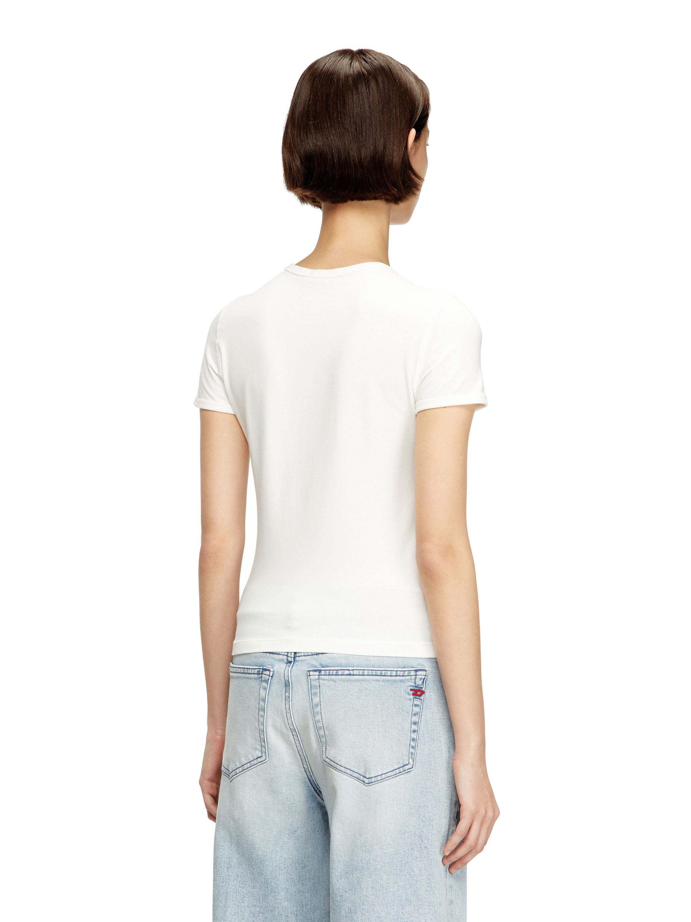 Diesel T-shirts and Polos White Cotone Elastan
