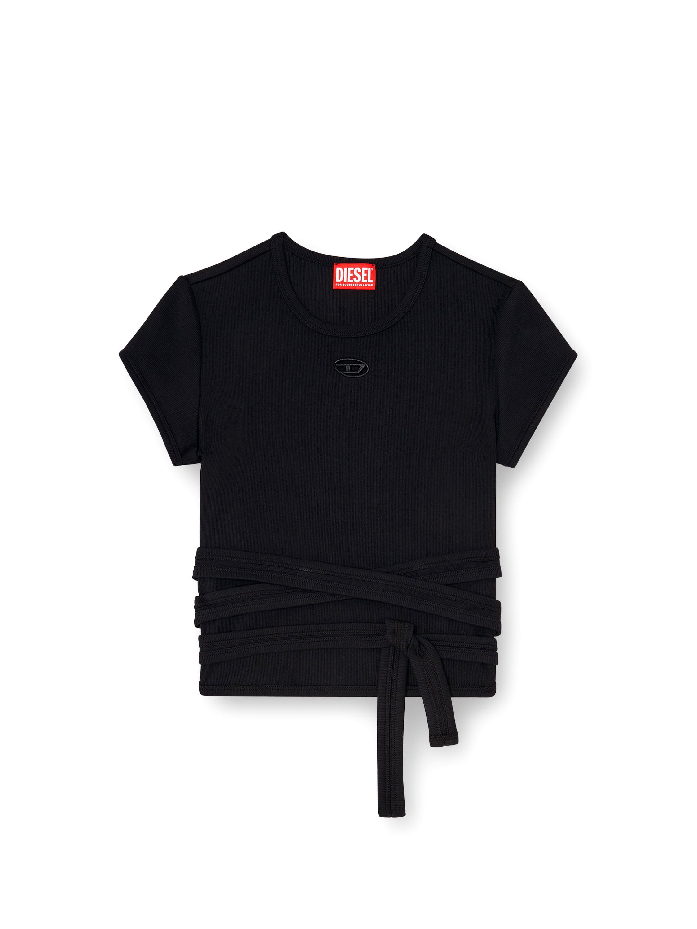 Diesel T-shirts and Polos Black Cotone Elastan