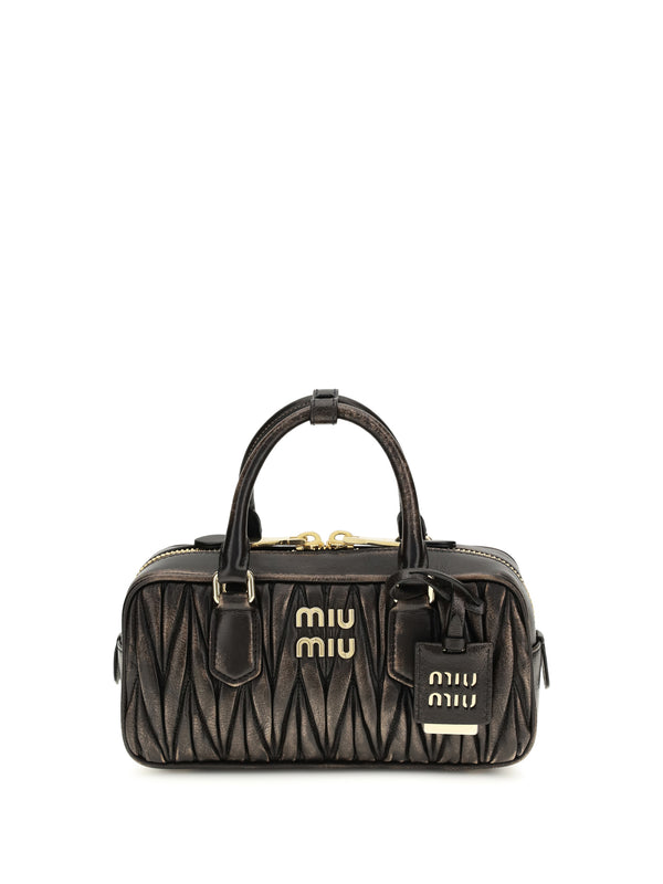 Handbag Arcadie Quilted Nappa Leather Coffee Lamb Handbags