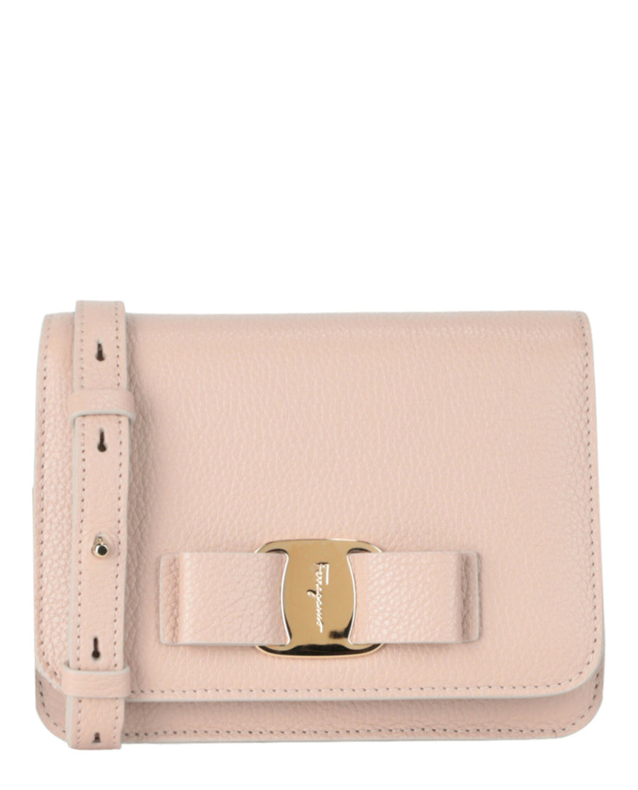 Ferragamo Calfskin Leather crossbody bag in pink