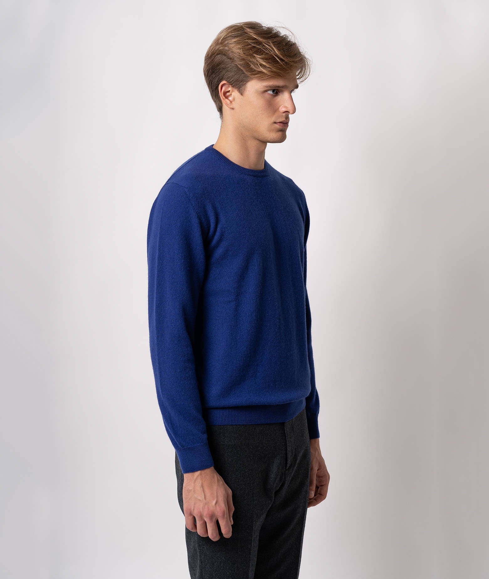 Crewneck Cashmere Sweater Ottawa Blue Basic Light Kintwear