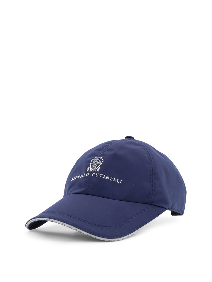 Brunello Cucinelli Hats Blu Colorato Perla Poliestere Poliammide
