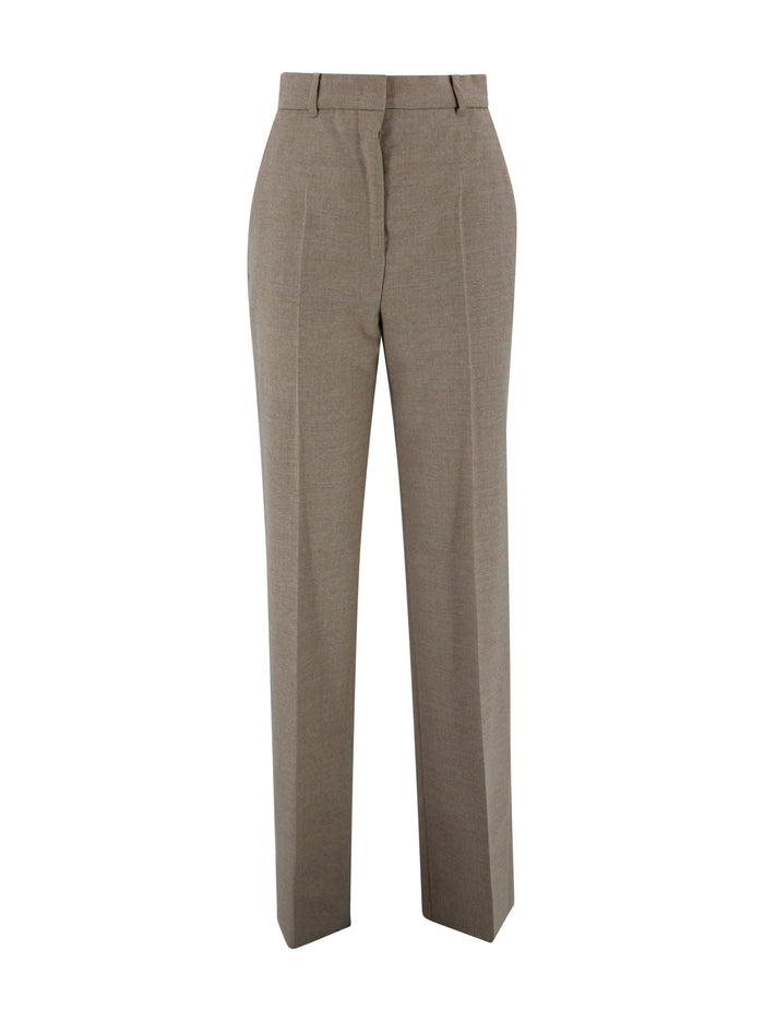 Max Mara Studio Trousers Beige Lana Vergine