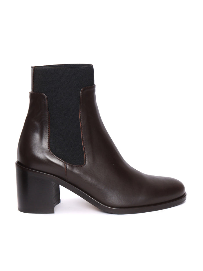 Tronchetto Luxury Elastico Da 16 Brown Leather Sole Rubber Boot