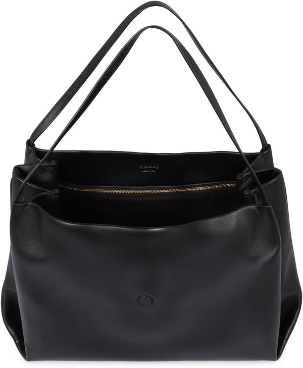 Calf Leather Tote Bag Black Calfskin