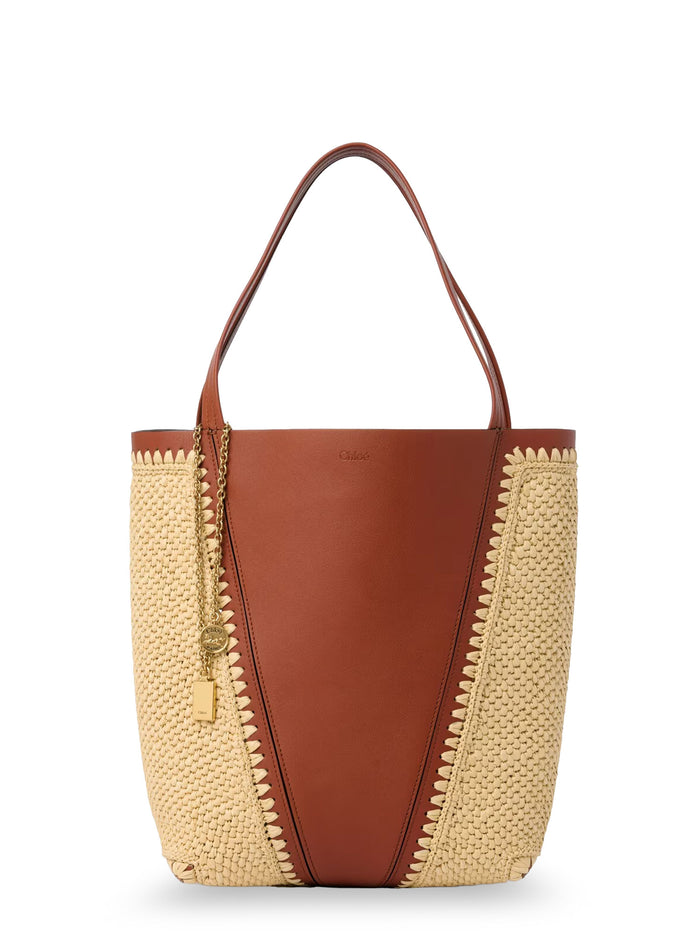 Chloè Bags Claybrown Pelle/rafia