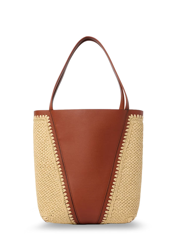 Chloè Bags Claybrown Pelle/rafia