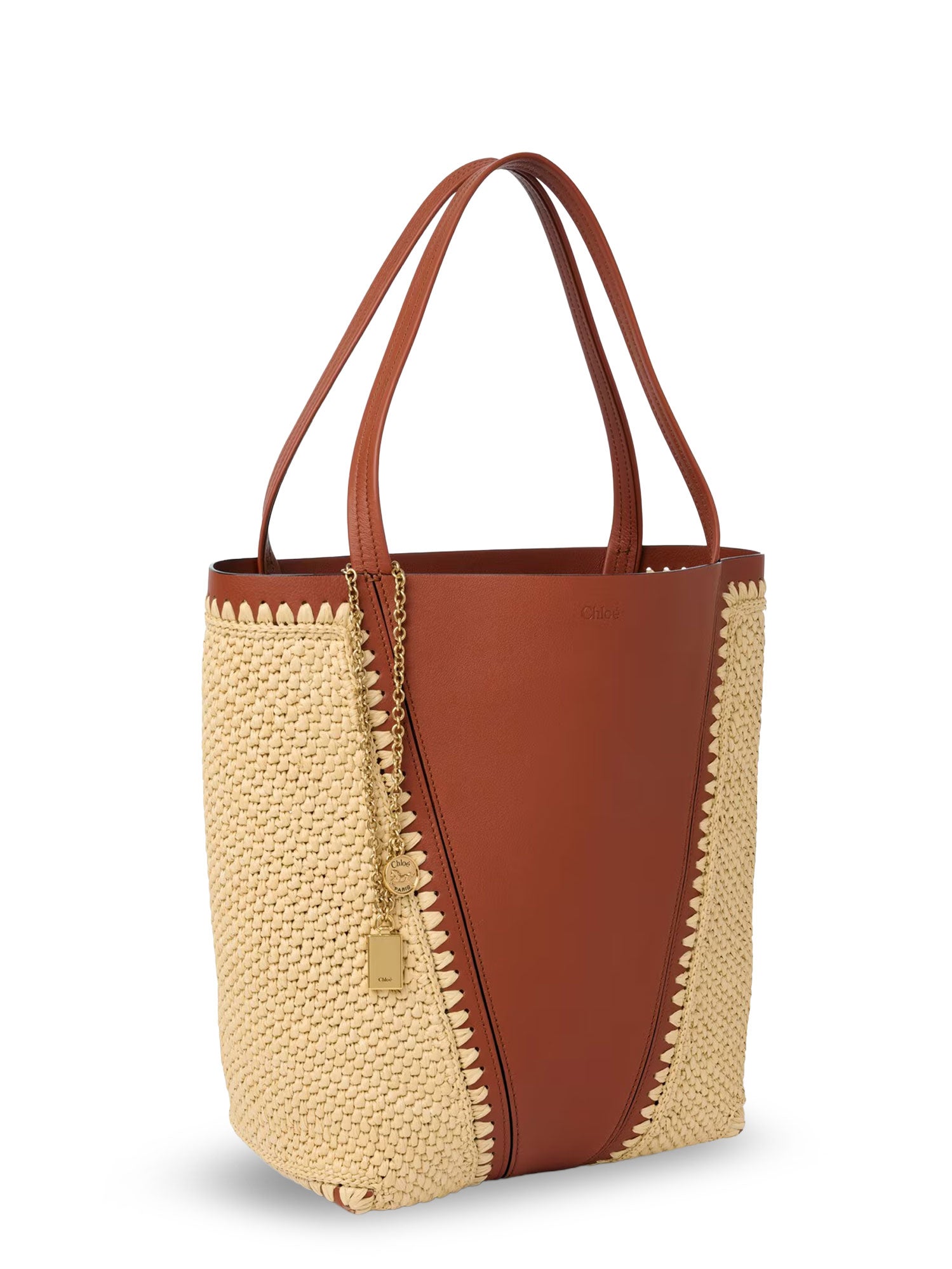 Chloè Bags Claybrown Pelle/rafia