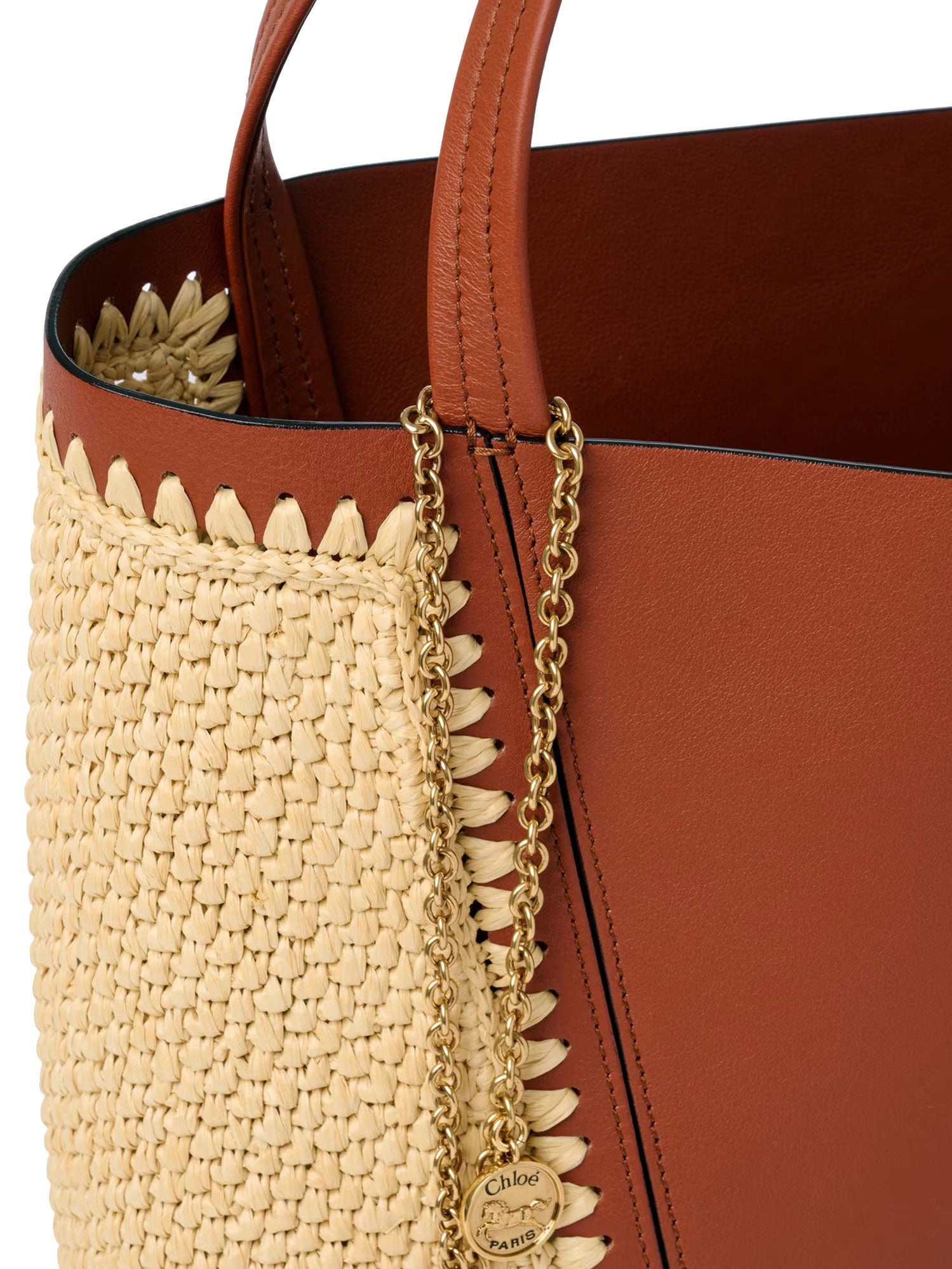 Chloè Bags Claybrown Pelle/rafia