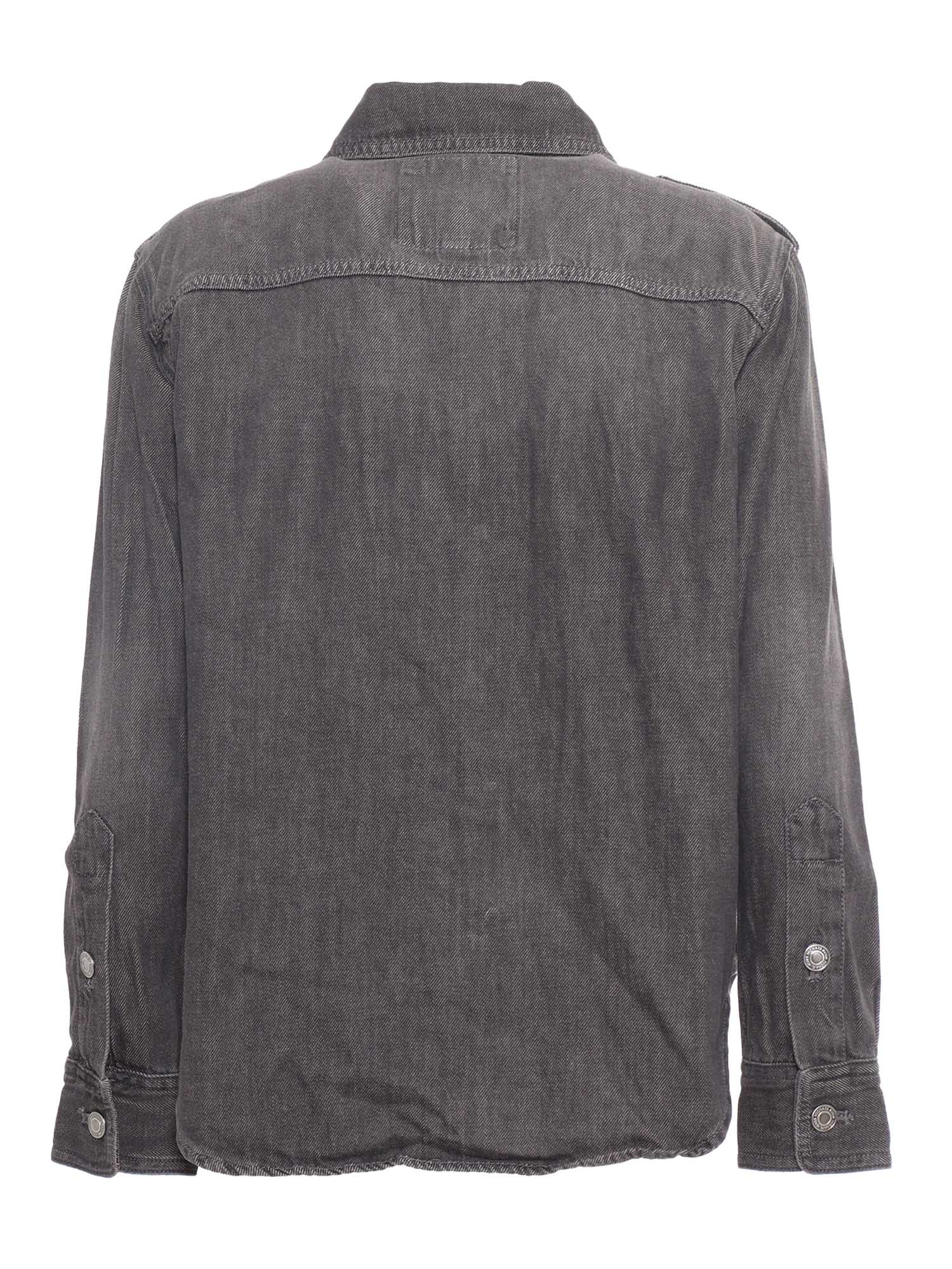 Ls Denim Shirt Grey Cotton
