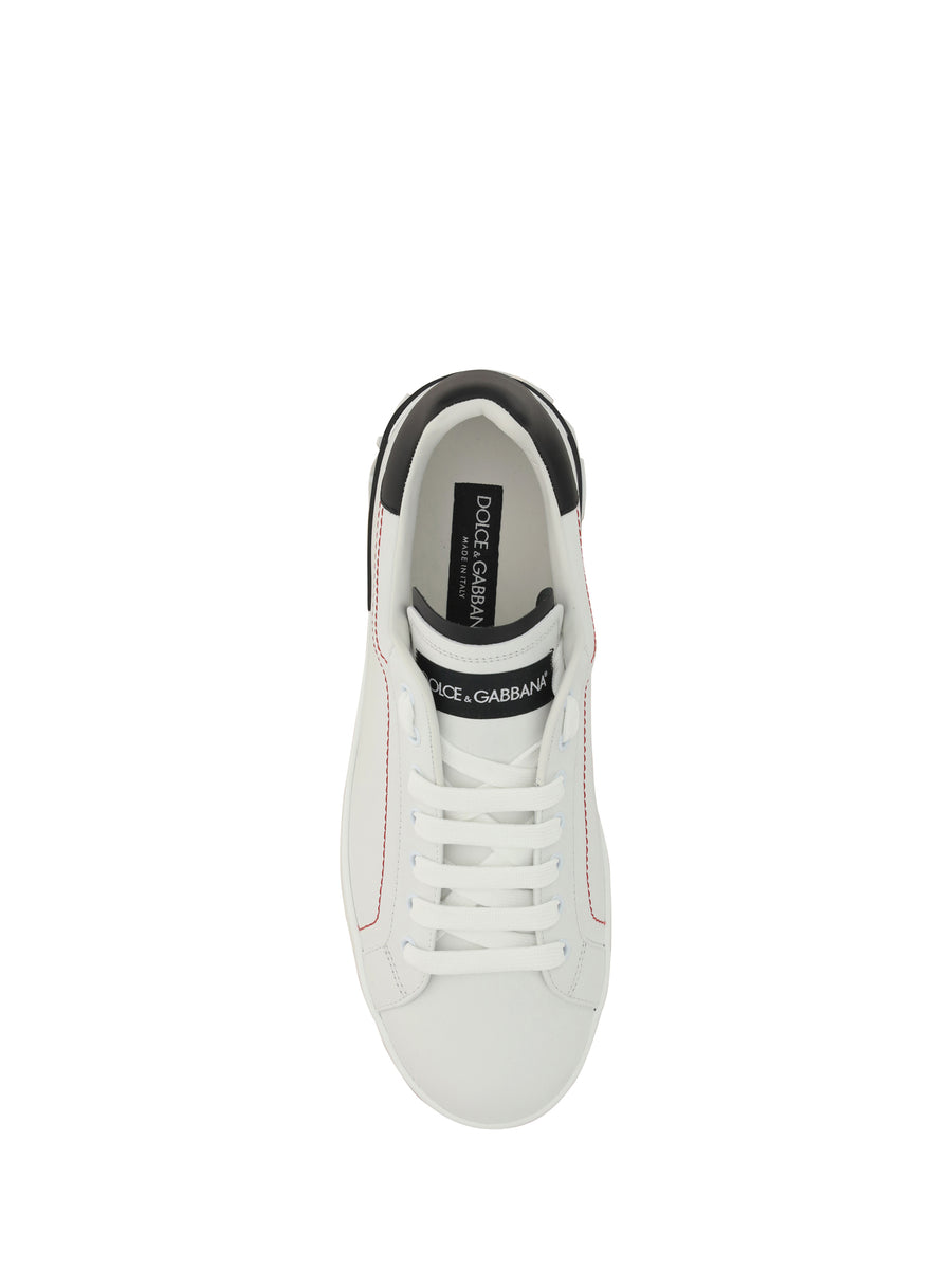 Leather Sneakers White-Black White/black Calf Trainers
