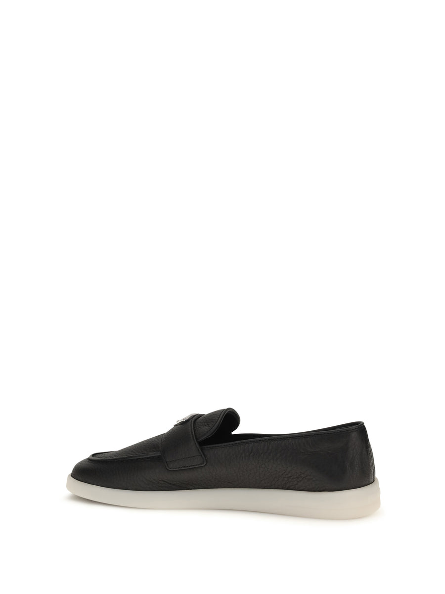 Suede Loafers, Black Upper: Calf Leather