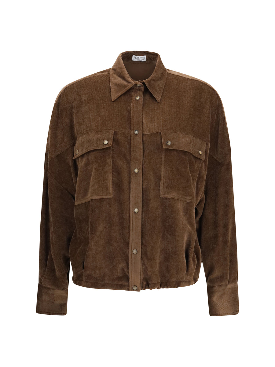 Corduroy Shirt Cigar Brown Viscose