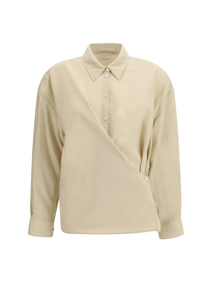 Lemaire 76% silk shirt in beige