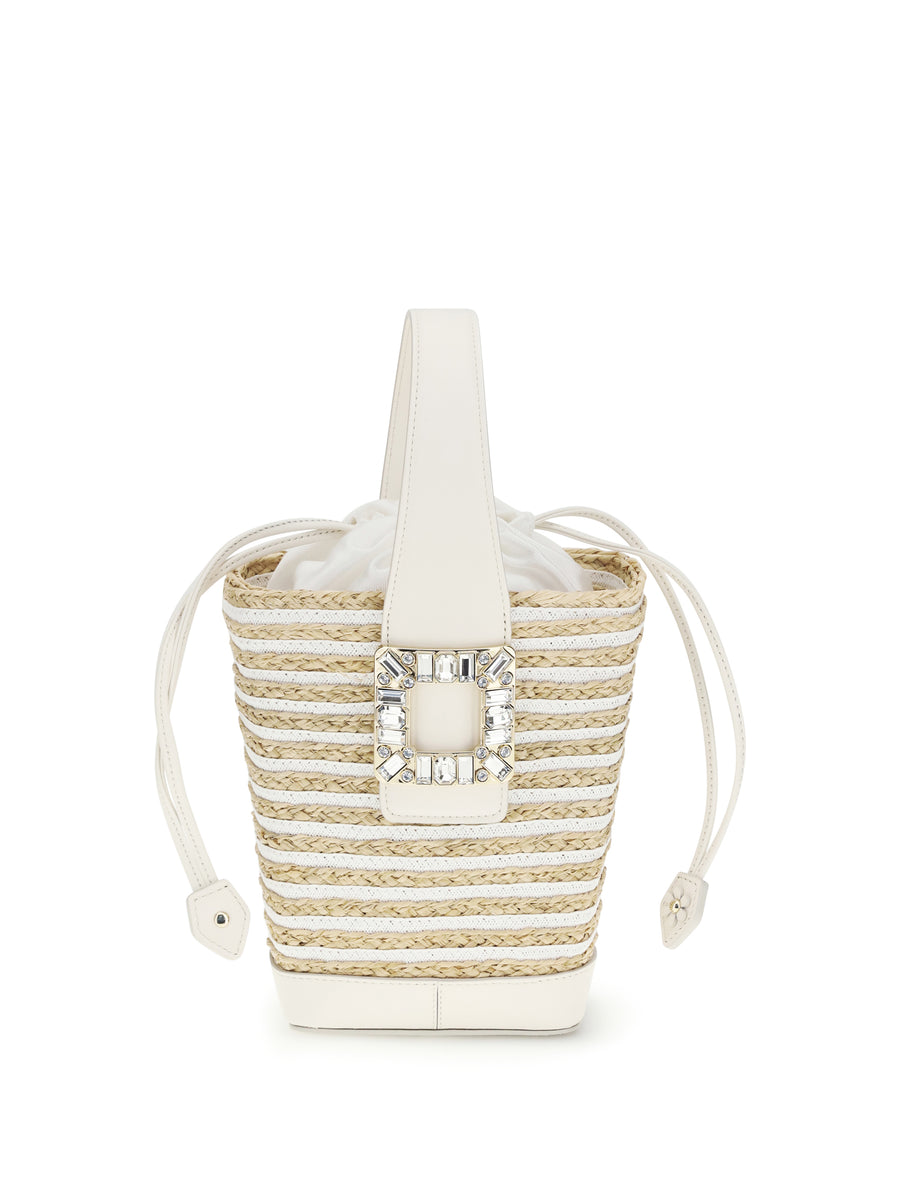 Bucket Bag Viv Skate Raffia Beige Shoulder