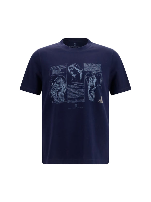 Brunello Cucinelli 100% Cotton t-shirt in navy