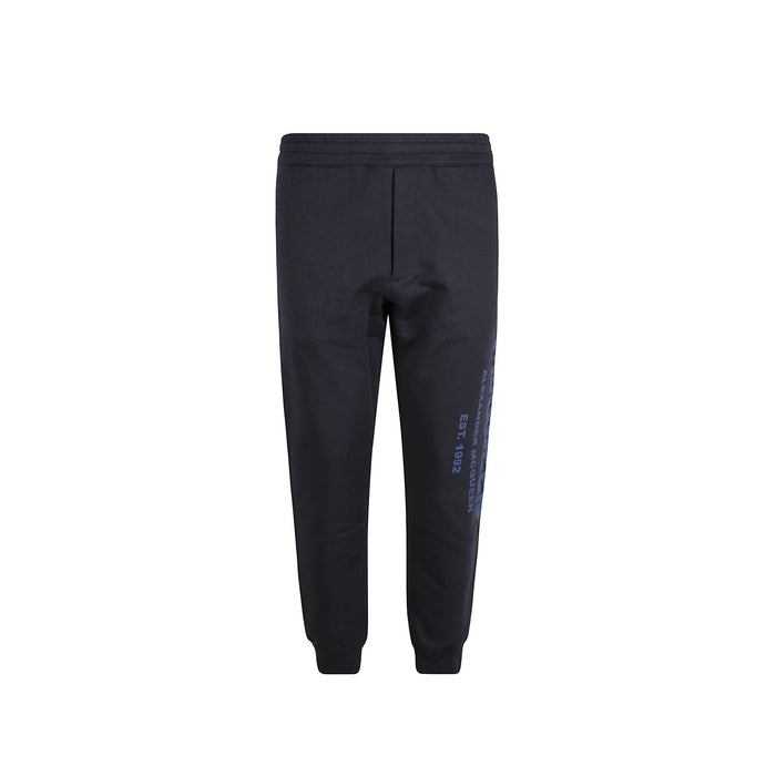 Alexander Mcqueen Cotton Logo Sweatpants Blue