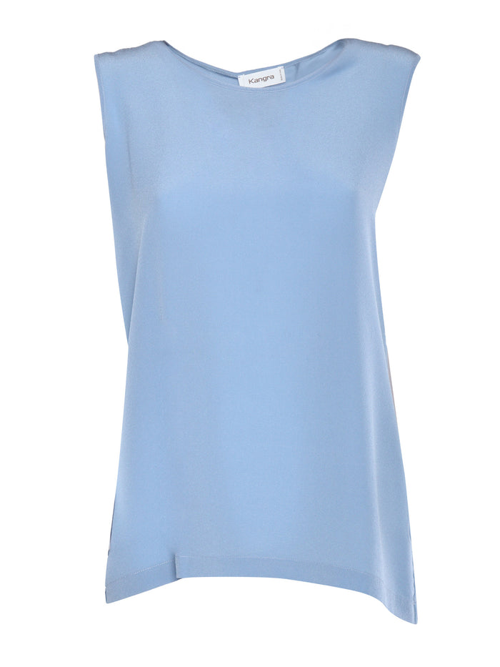 Silk Tank Top Light Blue
