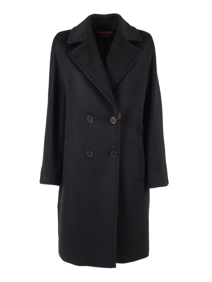 Coat Black Virgin Wool Lining Viscose