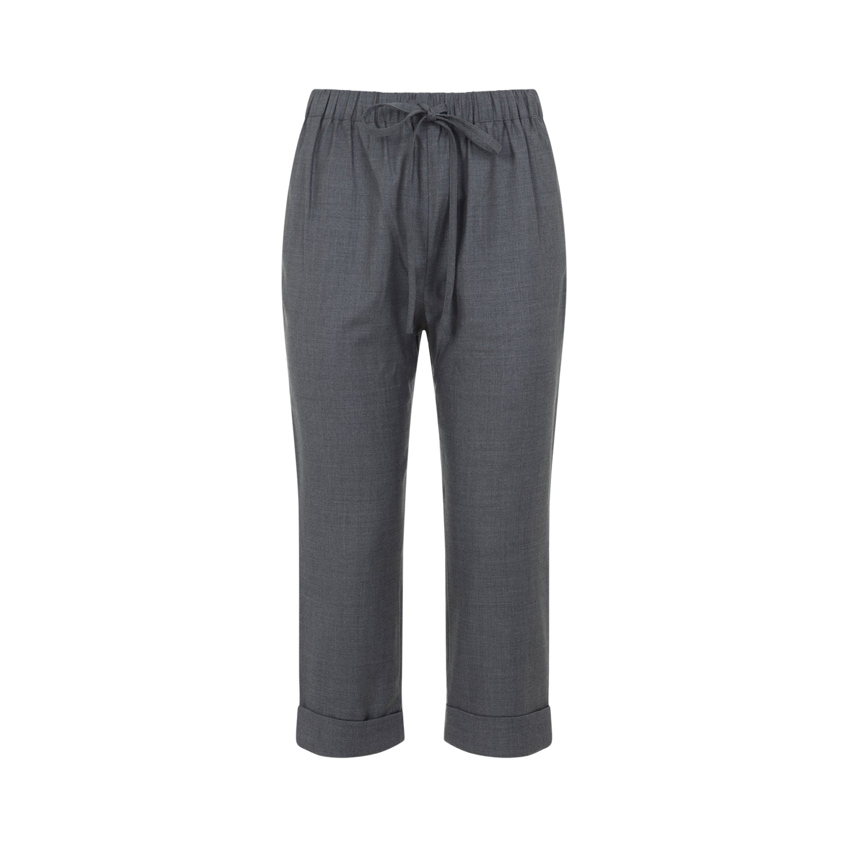 Turn-up Cuff Jogger Grey Wool Pant