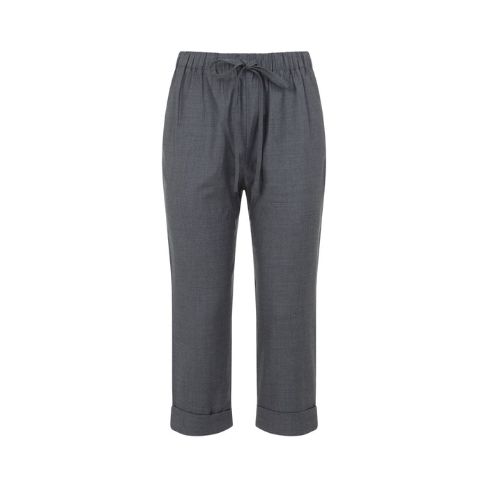 Turn-up Cuff Jogger Grey Wool Pant